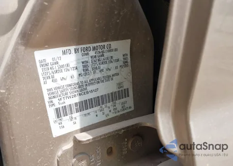 2012 Ford F-250 Lariat из США, поврежденный, VIN 1FT7W2BT6CEB15127